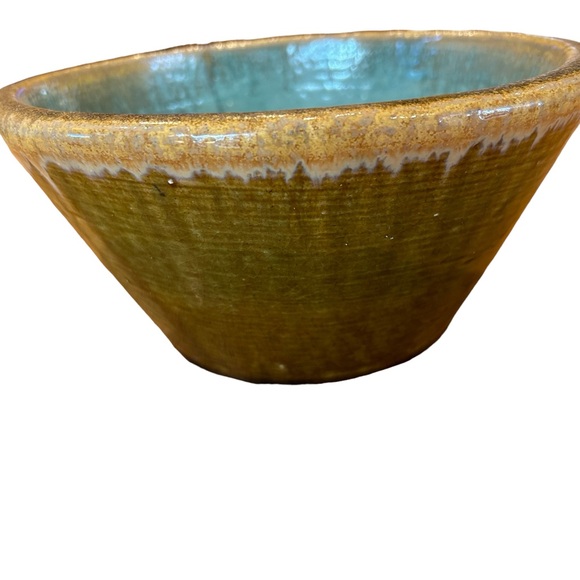 Teal Glazed Ceramic Pottery Bowl - Picture 2 of 7